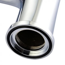 Contemporary Chrome Finish Brass Single Hole Single Handle Bathroom Sink Faucet