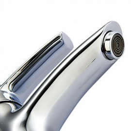 Contemporary Chrome Finish Brass Single Hole Single Handle Bathroom Sink Faucet