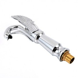 Contemporary Chrome Finish Swan Shape Bathroom Basin Faucet (Tall) - Sliver