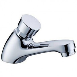 Contemporary Chrome Finished Brass Self-Closing Basin Delay Action Tap
