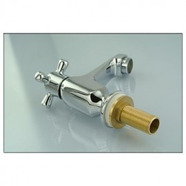 Contemporary Chrome Finished Brass Single Hole Single Handle Short Basin Cold Water Tap
