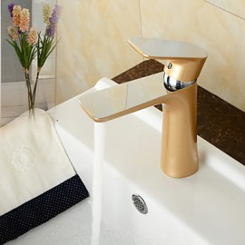 Contemporary Chrome&Painting Brass Hot And Cold Single Handle Bathroom Sink Faucet Basin Mixer