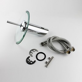 Contemporary Fashion Bathroom Glass Circle Waterfall Basin Fauce