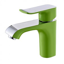 Contemporary Green Painting One Hole Single Handle Bathroom Sink Faucet