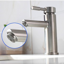 Contemporary Nickel Finish 304 Sus Stainless Steel Single Hole Single Handle Bathroom Basin Faucet