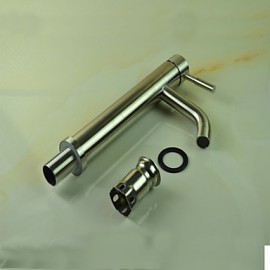 Contemporary Nickel Finish 304 Sus Stainless Steel Single Hole Single Handle High Bathroom Basin Faucet