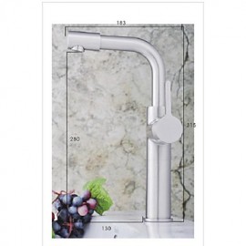 Contemporary Nickel Finish Single Handle Single Hole Brass Bathroom Sink Faucet(Tall)