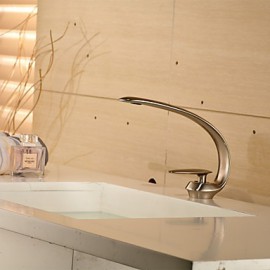 Contemporary Nickel Slim Shape Single Handle One Hole Hot And Cold Water Bathroom Sink Faucet - Antique Silver