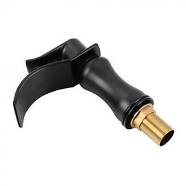 Contemporary Oil-Rubbed Bronze Brass Waterfall Bathroom Sink Faucet - Black