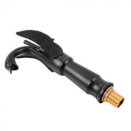 Contemporary Oil-Rubbed Bronze Swan Shape Bathroom Basin Faucet (Tall) - Black