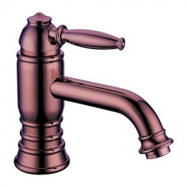 Contemporary Rose Gold Brass One Hole Single Handle Bathroom Sink Faucet