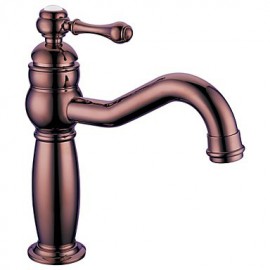 Contemporary Rose Gold Brass One Hole Single Handle Bathroom Sink Faucet