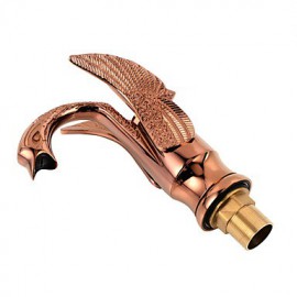 Contemporary Rose Gold Swan Shape Bathroom Basin Faucet (Short)