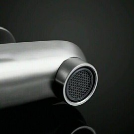 Contemporary Stainless Steel Brass One Hole Single Handle Bathroom Sink Faucet