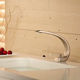 Contemporary Style Nickel Single Handle One Hole Hot And Cold Water Bathroom Sink Faucet - Antique Silver