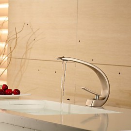 Contemporary Style Nickel Single Handle One Hole Hot And Cold Water Bathroom Sink Faucet - Antique Silver