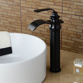Contemporary Style Oil-Rubbed Bronze Finish Countertop Bathroom Sink Faucet - Black