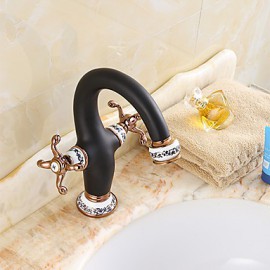 Contemporary Style Orb & Gold Plating & White Plating Single Handle One Hole Hot And Cold Water Bathroom Sink Faucet