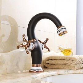 Contemporary Style Orb & Gold Plating & White Plating Single Handle One Hole Hot And Cold Water Bathroom Sink Faucet