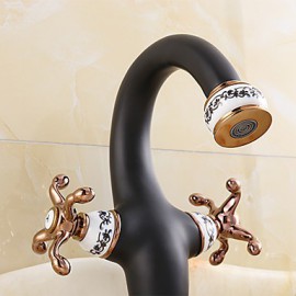Contemporary Style Orb & Gold Plating & White Plating Single Handle One Hole Hot And Cold Water Bathroom Sink Faucet