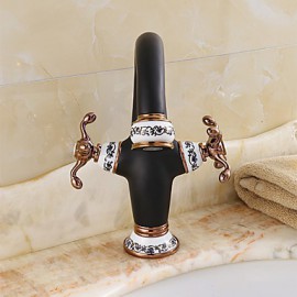 Contemporary Style Orb & Gold Plating & White Plating Single Handle One Hole Hot And Cold Water Bathroom Sink Faucet