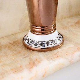 Contemporary Style Orb & Gold Plating & White Plating Single Handle One Hole Hot And Cold Water Bathroom Sink Faucet