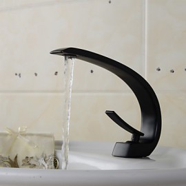 Contemporary Style Orb Single Handle One Hole Hot And Cold Water Bathroom Sink Faucet - Black