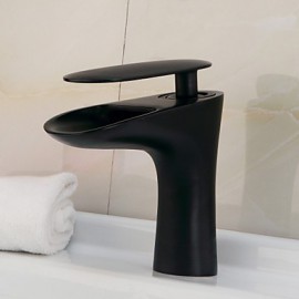 Contemporary Style Orb Single Handle One Hole Hot And Cold Water Bathroom Sink Faucet - Black