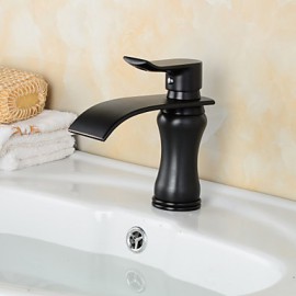 Contemporary Style Orb Single Handle One Hole Hot And Cold Water Bathroom Sink Faucet - Black