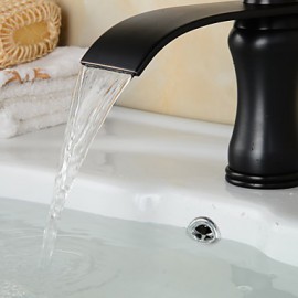 Contemporary Style Orb Single Handle One Hole Hot And Cold Water Bathroom Sink Faucet - Black