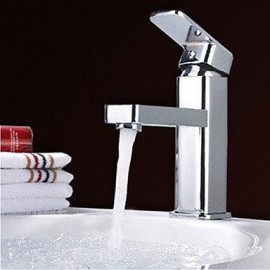 Contemporary Waterfall Bathroom Sink Faucet (Chrome Finish)