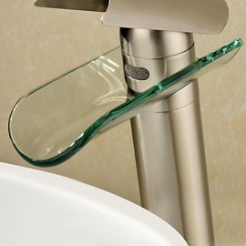 Countertop Waterfall Brass Nickel Brushed