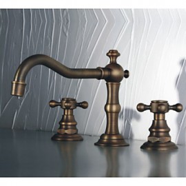Dual Handle Antique Faucet Copper Hot And Cold Fashion Bathroom Cabinet Basin Rotating Faucet