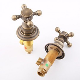 Dual Handle Antique Faucet Copper Hot And Cold Fashion Bathroom Cabinet Basin Rotating Faucet