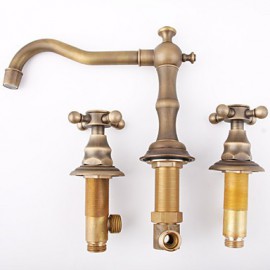 Dual Handle Antique Faucet Copper Hot And Cold Fashion Bathroom Cabinet Basin Rotating Faucet