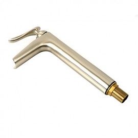 Fashionable Brass Nickel Brushed Heightening Waterfall Bathroom Sink Faucet - Matt Silver