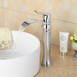 Fashionable Chrome-Plated Brass Bathroom Basin Faucet - Silver