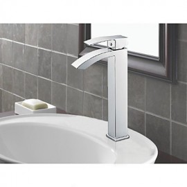 Greenspring Tall Waterfall Spout Single Handle Bathroom Sink Vessel Faucet Basin Mixer Tap Chrome Polished