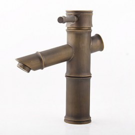 High Quality Solid Brass Anqitue Bamboo Design Lavatory Vanity Vessel Sink Filler Faucet