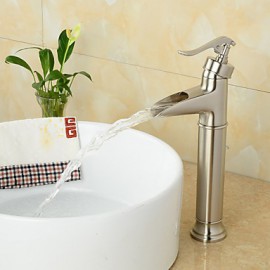 High-Quality Polished Nickel Heightening Waterfall Bathroom Sink Faucet - Matt Silver