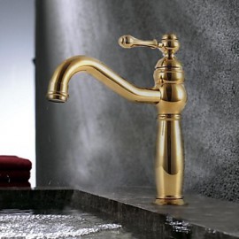 Antique Titanium Finish Brass One Hole Single Handle Sink Faucet