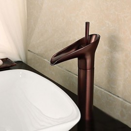 Mlfalls Brands New Single Hole Deck Mounted Brass Antique Copper Finish Waterfall Basin Taps