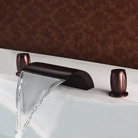 Mlfalls Brands Sanitary Fittings Brass Oil-Rubbed Bronze Waterfall Deck Mounted Bath Basin Faucet