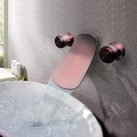 Mlfalls Sanitary Fittings Brass Oil-Rubbed Bronze Waterfall Wall Mounted Wash Basin Faucet