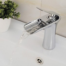 Modern Style Single Handle Single Hole Hot And Cold Water Bathroom Sink Faucet - Silver