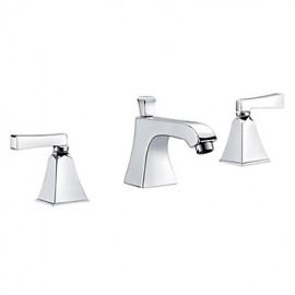 Modern Widespread Bathroom Three Holes Sink Faucet In Chrome With Double Handles
