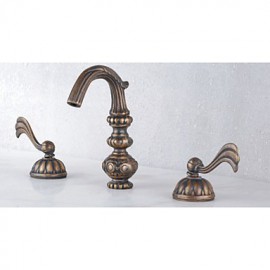 New Antique Bronze Bathroom Basin Faucet Vessel Sink Mixer Tap Double Handle
