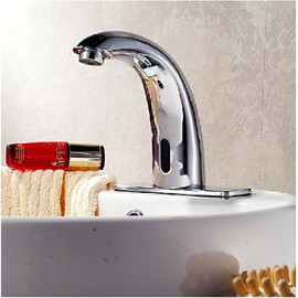 New Waterfall Chrome Touch Free Automatic Sensor Tap Sink Hot Cold Mixer Faucet