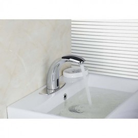 New Waterfall Chrome Touch Free Automatic Sensor Tap Sink Hot Cold Mixer Faucet