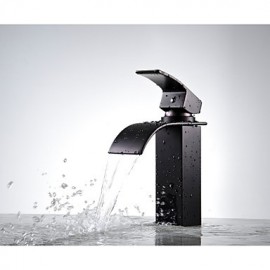 Oil Rubbed Bronze Waterfall Bathroom Sink Vessel Faucet Lavatory Vanity Basin Mixer Tap